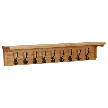 Coat Rack 90x16x16 cm Solid Oak Wood