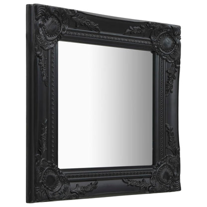 Wall Mirror Baroque Style 40x40 cm Black