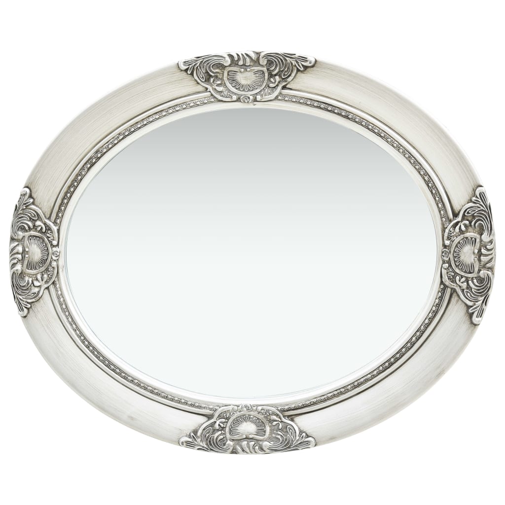 Wall Mirror Baroque Style 50x60 cm Silver