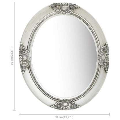 Wall Mirror Baroque Style 50x60 cm Silver