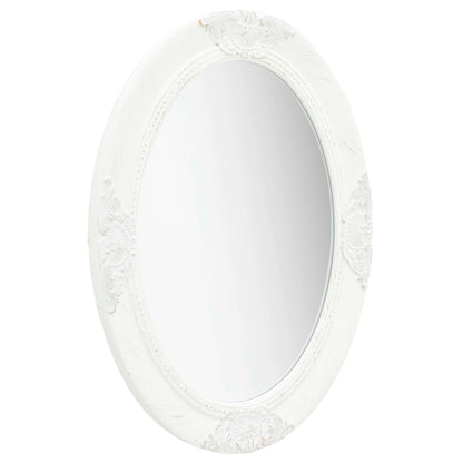 Wall Mirror Baroque Style 50x70 cm White