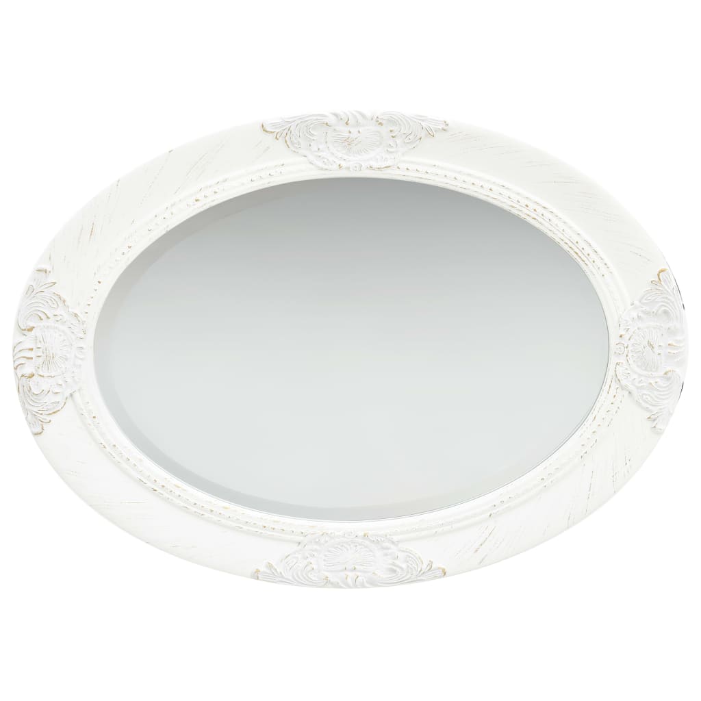 Wall Mirror Baroque Style 50x70 cm White