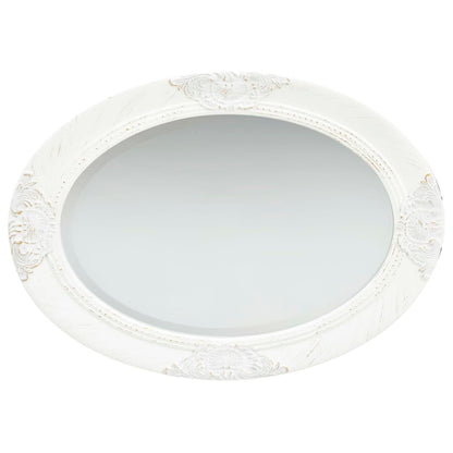 Wall Mirror Baroque Style 50x70 cm White