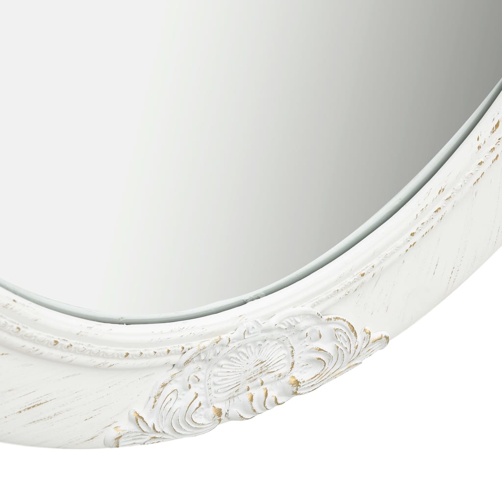 Wall Mirror Baroque Style 50x70 cm White