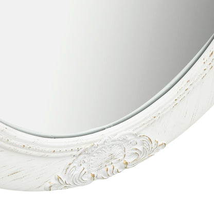 Wall Mirror Baroque Style 50x70 cm White