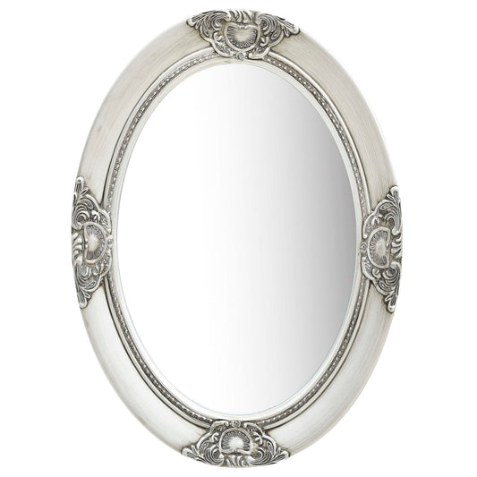 Wall Mirror Baroque Style 50x70 cm Silver