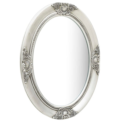 Wall Mirror Baroque Style 50x70 cm Silver