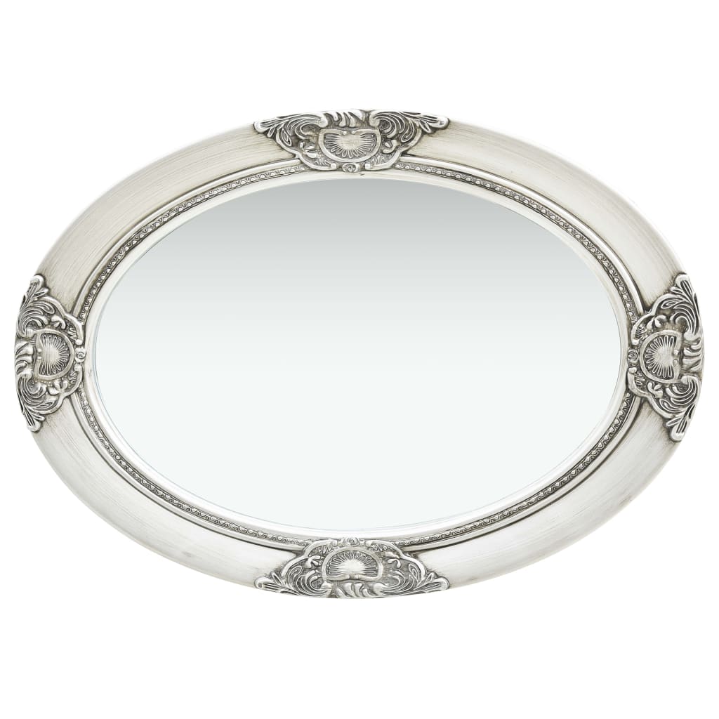 Wall Mirror Baroque Style 50x70 cm Silver