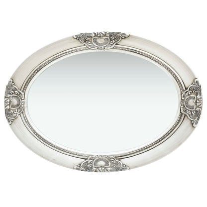 Wall Mirror Baroque Style 50x70 cm Silver