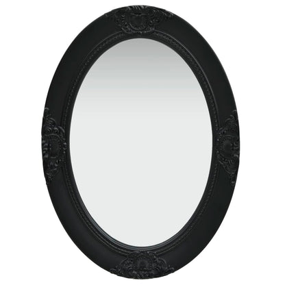 Wall Mirror Baroque Style 50x70 cm Black