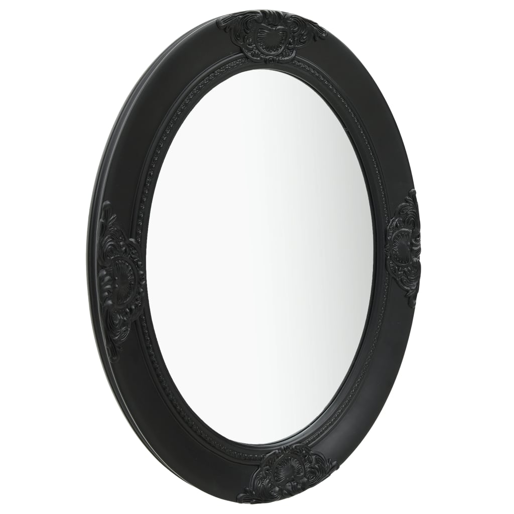 Wall Mirror Baroque Style 50x70 cm Black