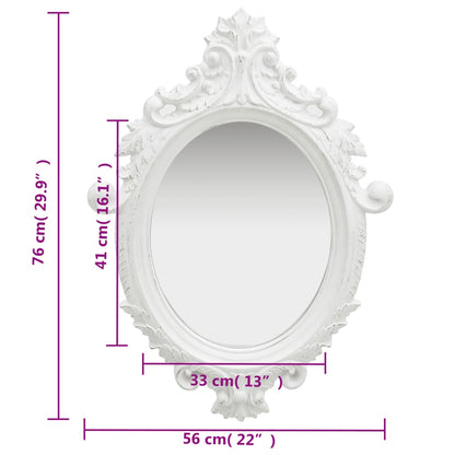 Wall Mirror Castle Style 56x76 cm White