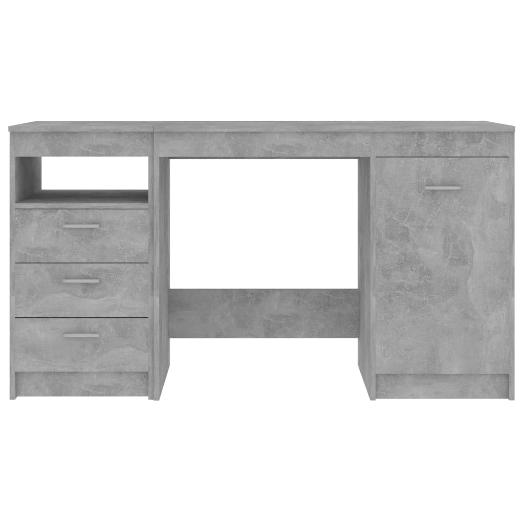 Desk Concrete Grey 140x50x76 cm Engineered Wood