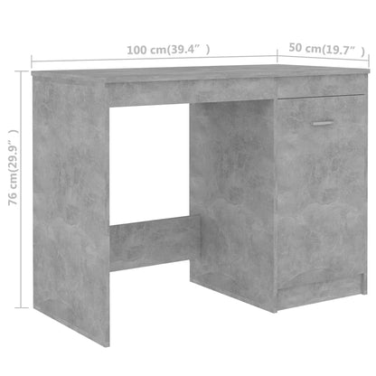 Desk Concrete Grey 140x50x76 cm Engineered Wood