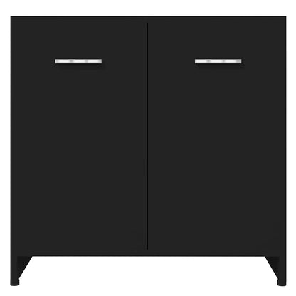 Bathroom Cabinet Black 60x33x61 cm Engineered Wood
