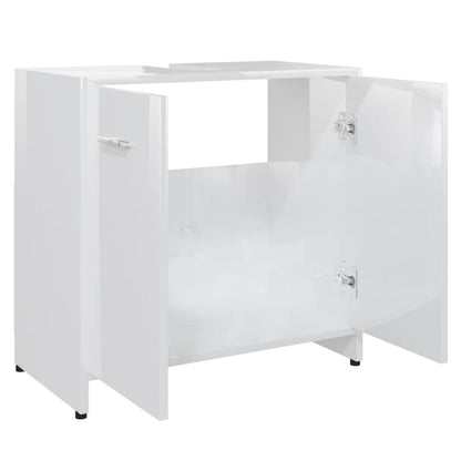 Bathroom Cabinet High Gloss White 60x33x61 cm Engineered Wood