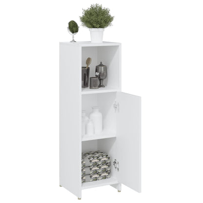 Bathroom Cabinet White 30x30x95 cm Engineered Wood