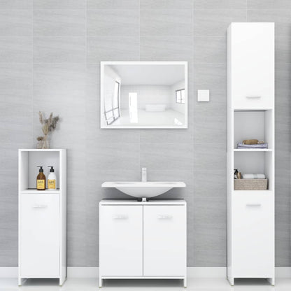 Bathroom Cabinet White 30x30x95 cm Engineered Wood