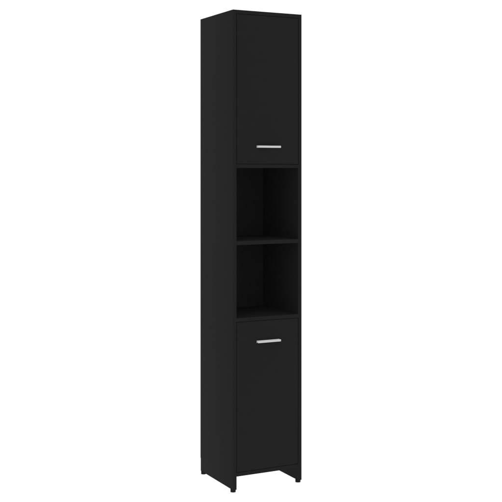 Bathroom Cabinet Black 30x30x183.5 cm Engineered Wood