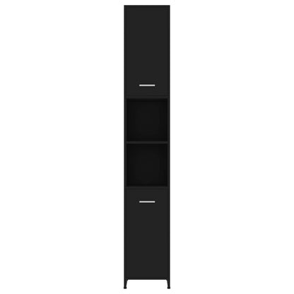 Bathroom Cabinet Black 30x30x183.5 cm Engineered Wood