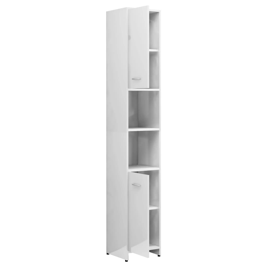 Bathroom Cabinet High Gloss White 30x30x183.5 cm Engineered Wood