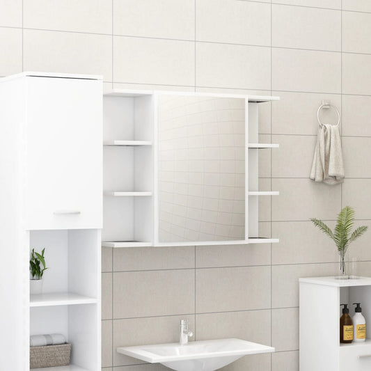 Bathroom Mirror Cabinet White 80x20.5x64 cm Engineered Wood