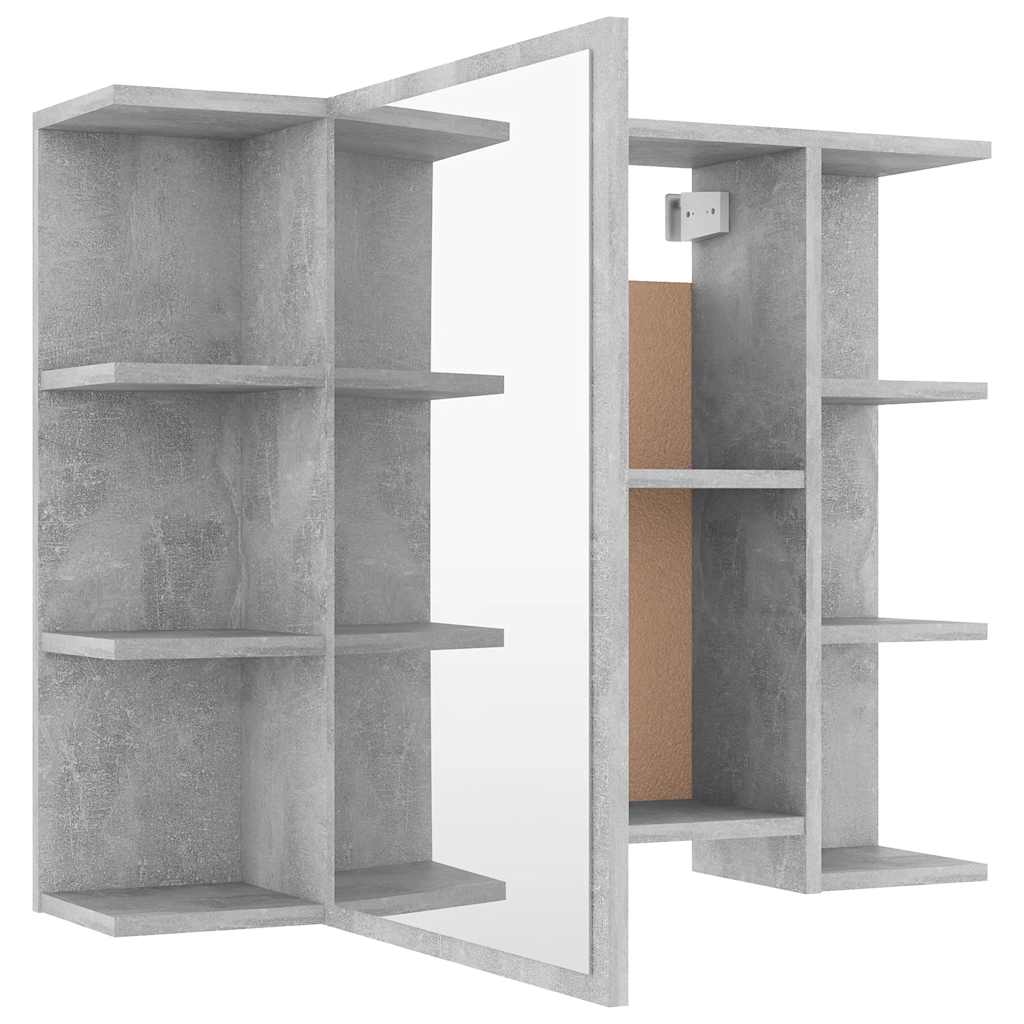 Bathroom Mirror Cabinet Concrete Grey 80x20.5x64 cm Engineered Wood