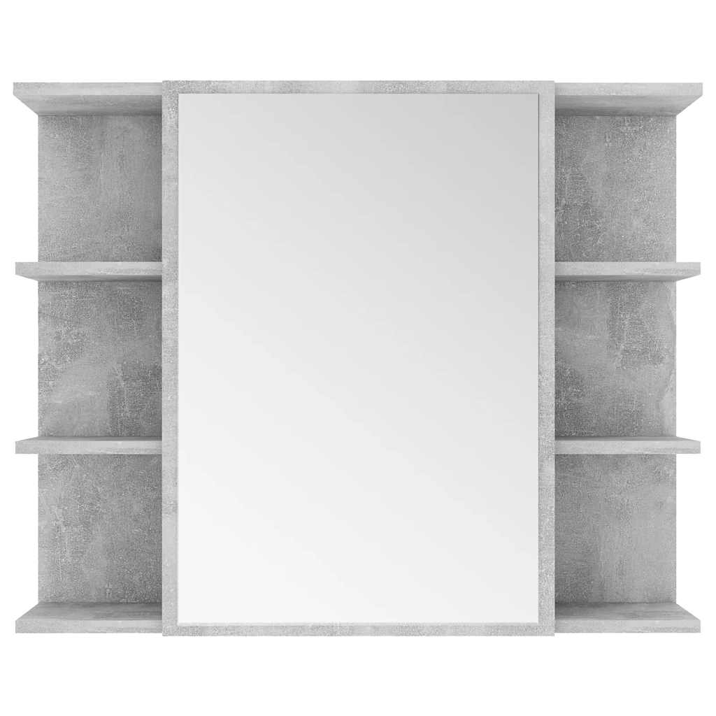 Bathroom Mirror Cabinet Concrete Grey 80x20.5x64 cm Engineered Wood