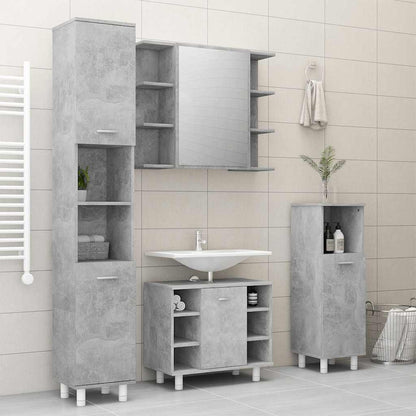 Bathroom Mirror Cabinet Concrete Grey 80x20.5x64 cm Engineered Wood