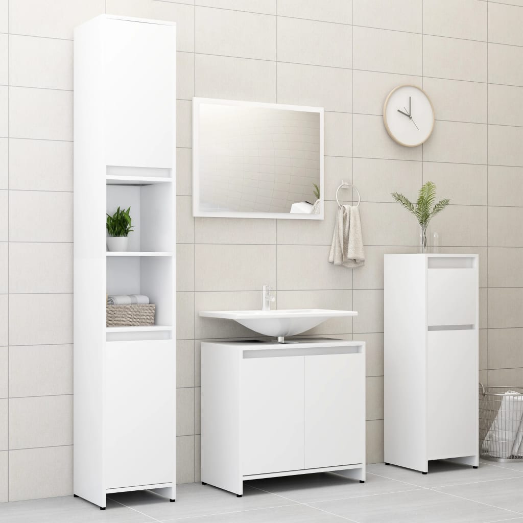 Bathroom Cabinet White 60x33x61 cm Engineered Wood