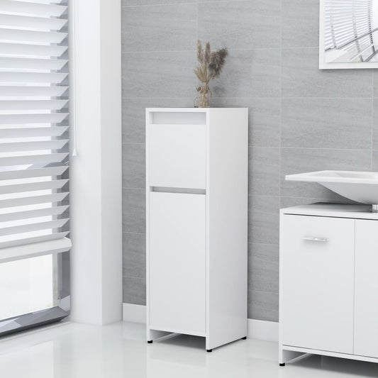 Bathroom Cabinet White 30x30x95 cm Engineered Wood