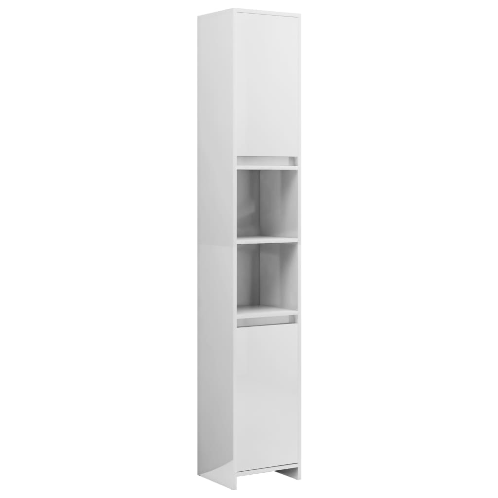 Bathroom Cabinet High Gloss White 30x30x183.5 cm Engineered Wood