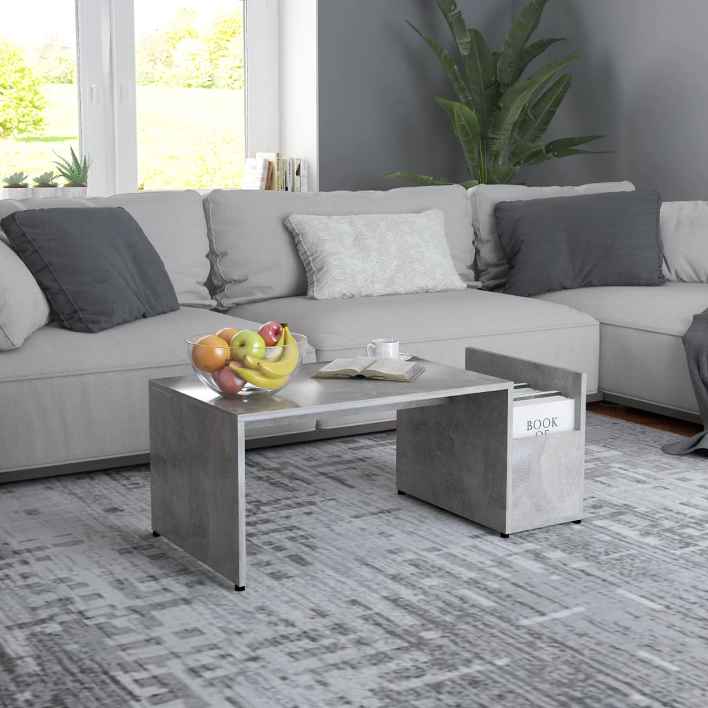 Coffee Table Concrete Grey 90x45x35 cm Engineered Wood