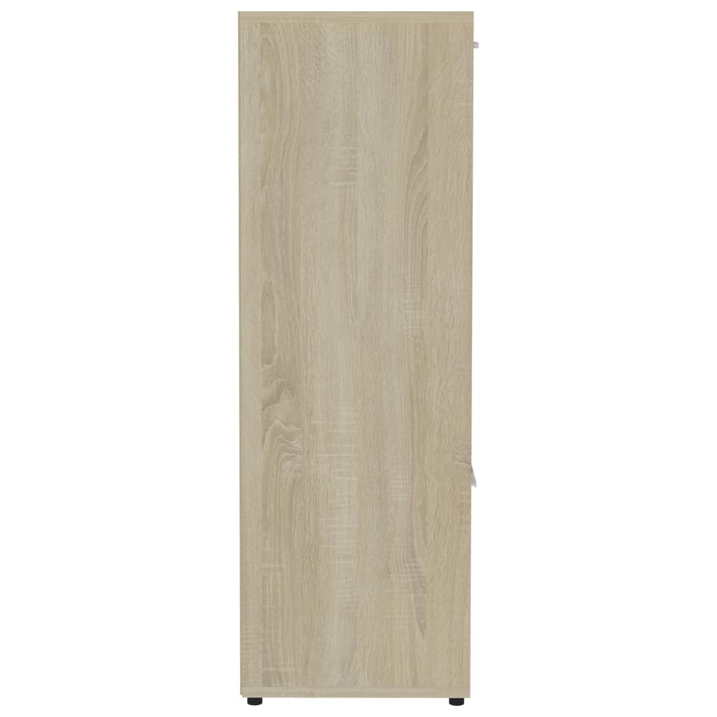 Book Cabinet White and Sonoma Oak 90x30x90 cm Engineered Wood