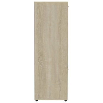 Book Cabinet White and Sonoma Oak 90x30x90 cm Engineered Wood