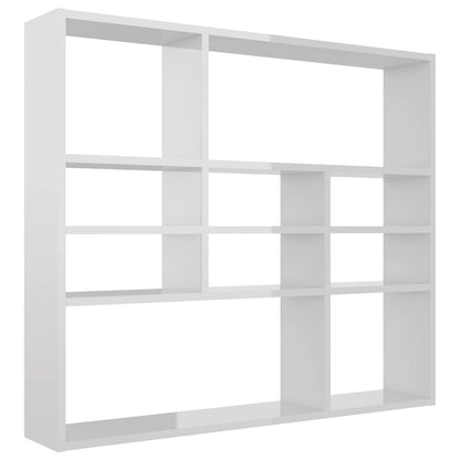 Wall Shelf High Gloss White 90x16x78 cm Engineered Wood