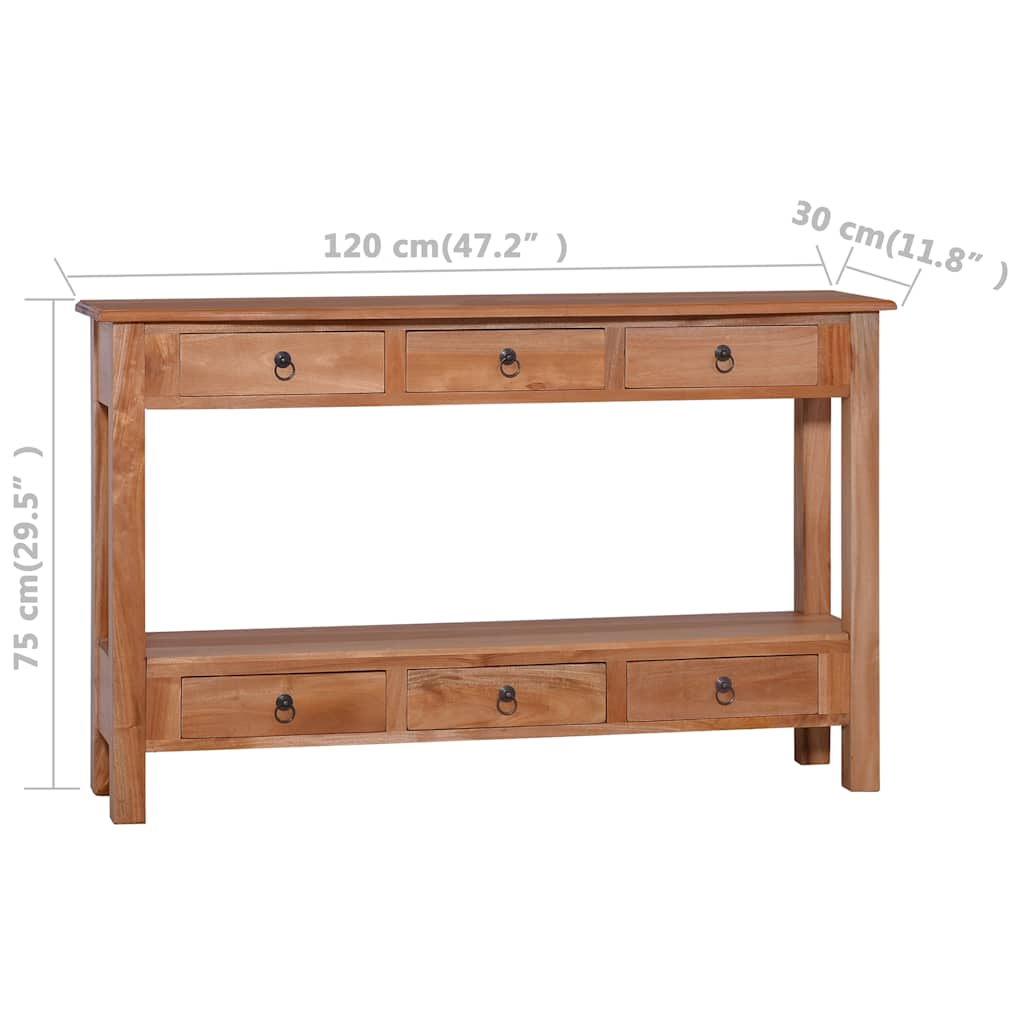 Console Table 120x30x75 cm Solid Mahogany Wood