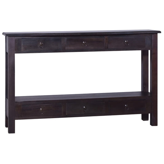 Console Table Light Black Coffee 120x30x75 cm Solid Mahogany Wood