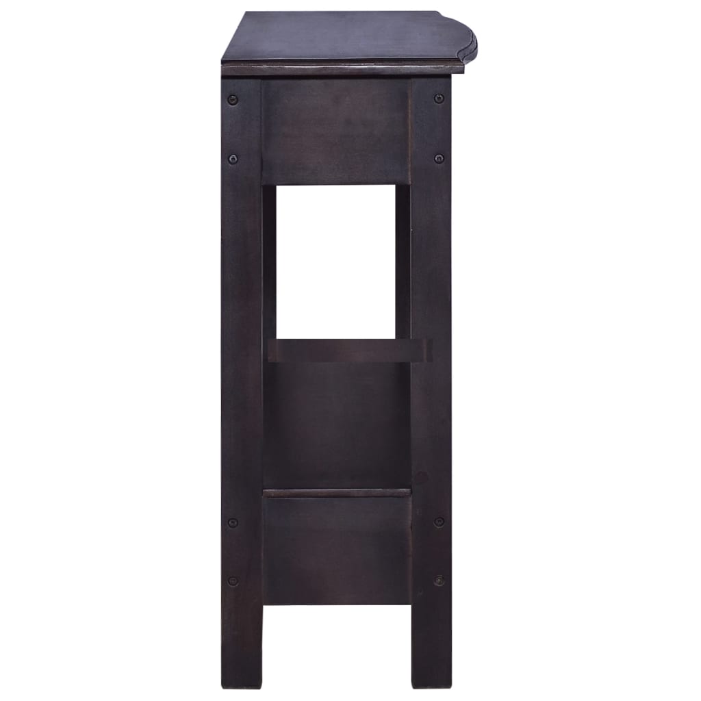 Console Table Light Black Coffee 120x30x75 cm Solid Mahogany Wood