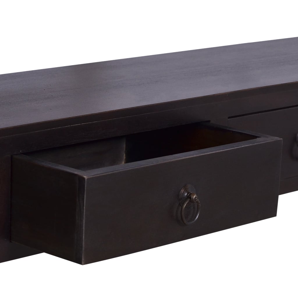 Console Table Light Black Coffee 120x30x75 cm Solid Mahogany Wood