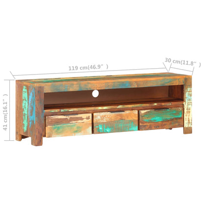 TV Cabinet 119x30x41 cm Solid Reclaimed Wood