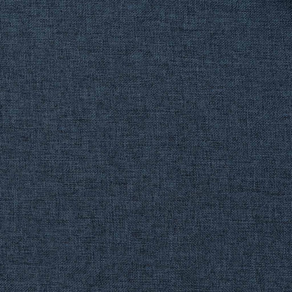 Linen-Look Blackout Curtains with Hooks Blue 290x245 cm