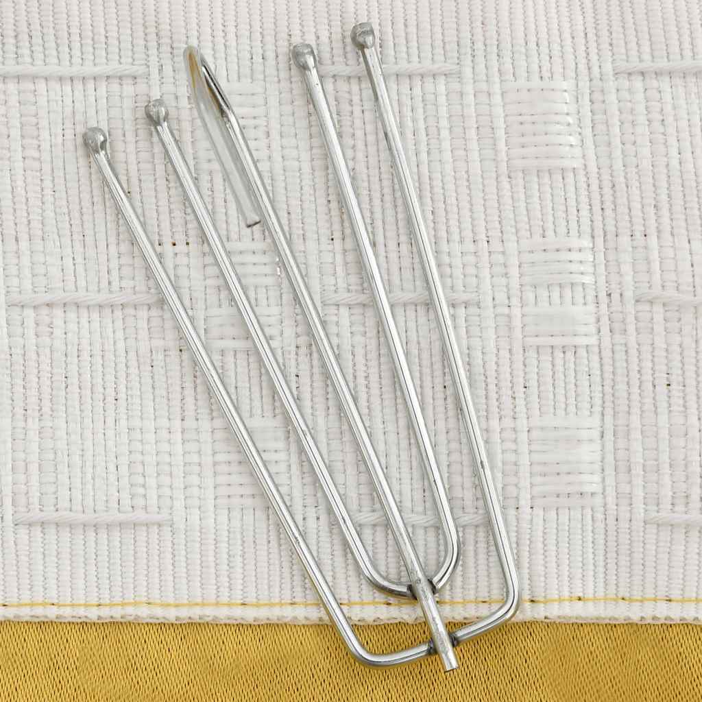 Linen-Look Blackout Curtains with Hooks 2 pcs Yellow 140x175 cm