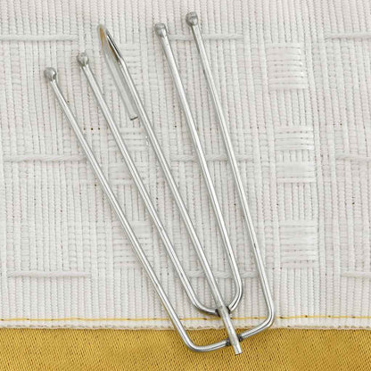 Linen-Look Blackout Curtains with Hooks 2 pcs Yellow 140x245 cm