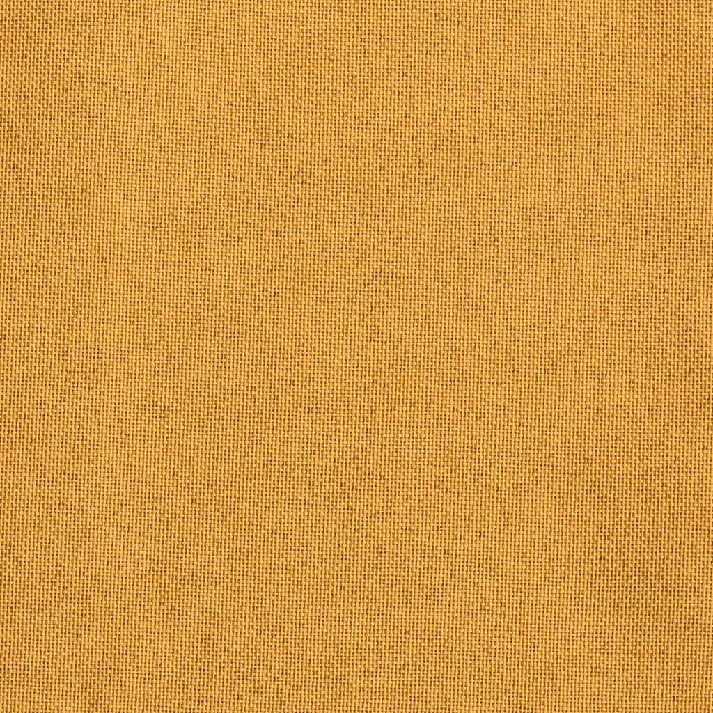 Linen-Look Blackout Curtain with Hooks Yellow 290x245 cm