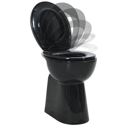 Rimless Toilet 7 cm Elevated Height Soft Close Ceramic Black