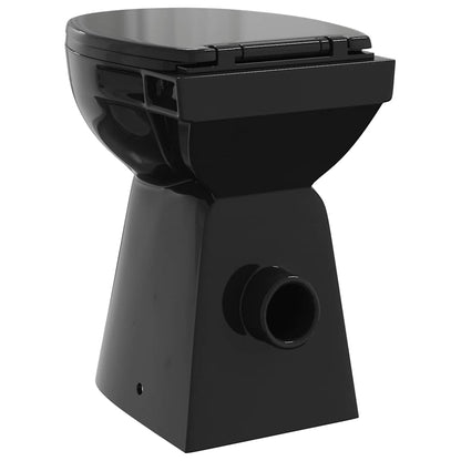 Rimless Toilet 7 cm Elevated Height Soft Close Ceramic Black