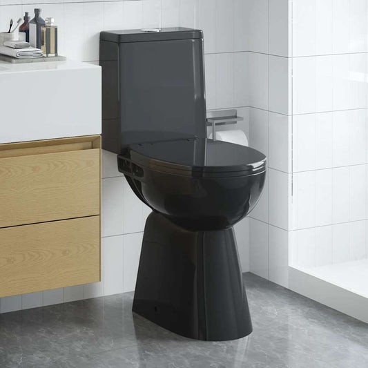 Rimless Toilet 7 cm Elevated Height Soft Close Ceramic Black