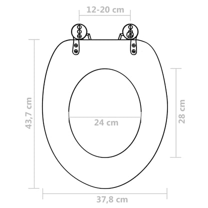 WC Toilet Seat with Lid MDF Blue Water Drop Design