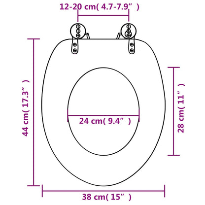 WC Toilet Seat with Soft Close Lid MDF Deep Sea Design